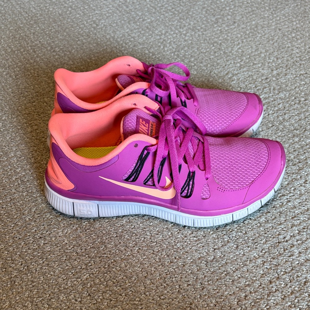 Nike Women's Vibrant Pink and Orange Athletic Shoes
